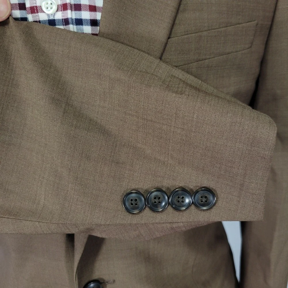 BAR III Men's Sport Coat Blazer Two Button Brown Wool Blend Size 40L NEW W/O TAG
